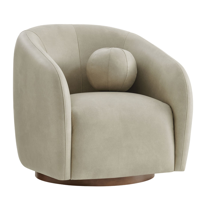 Holland Swivel Vegan Leather Armchair in Mineral
