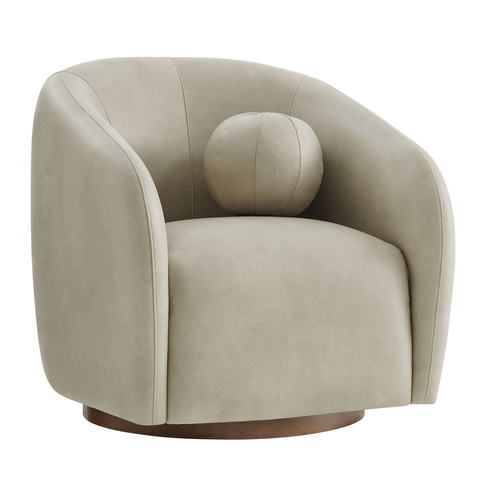 Holland Swivel Vegan Leather Armchair in Mineral