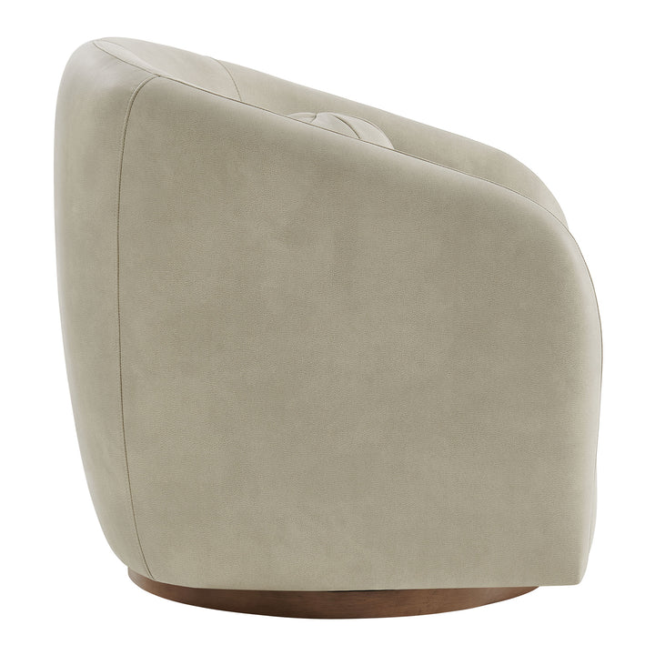 Holland Swivel Vegan Leather Armchair in Mineral