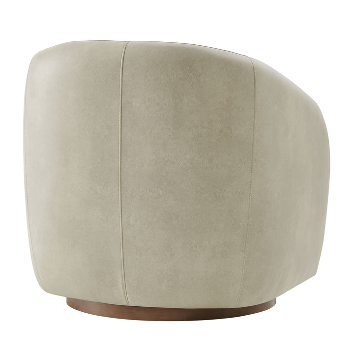 Holland Swivel Vegan Leather Armchair in Mineral