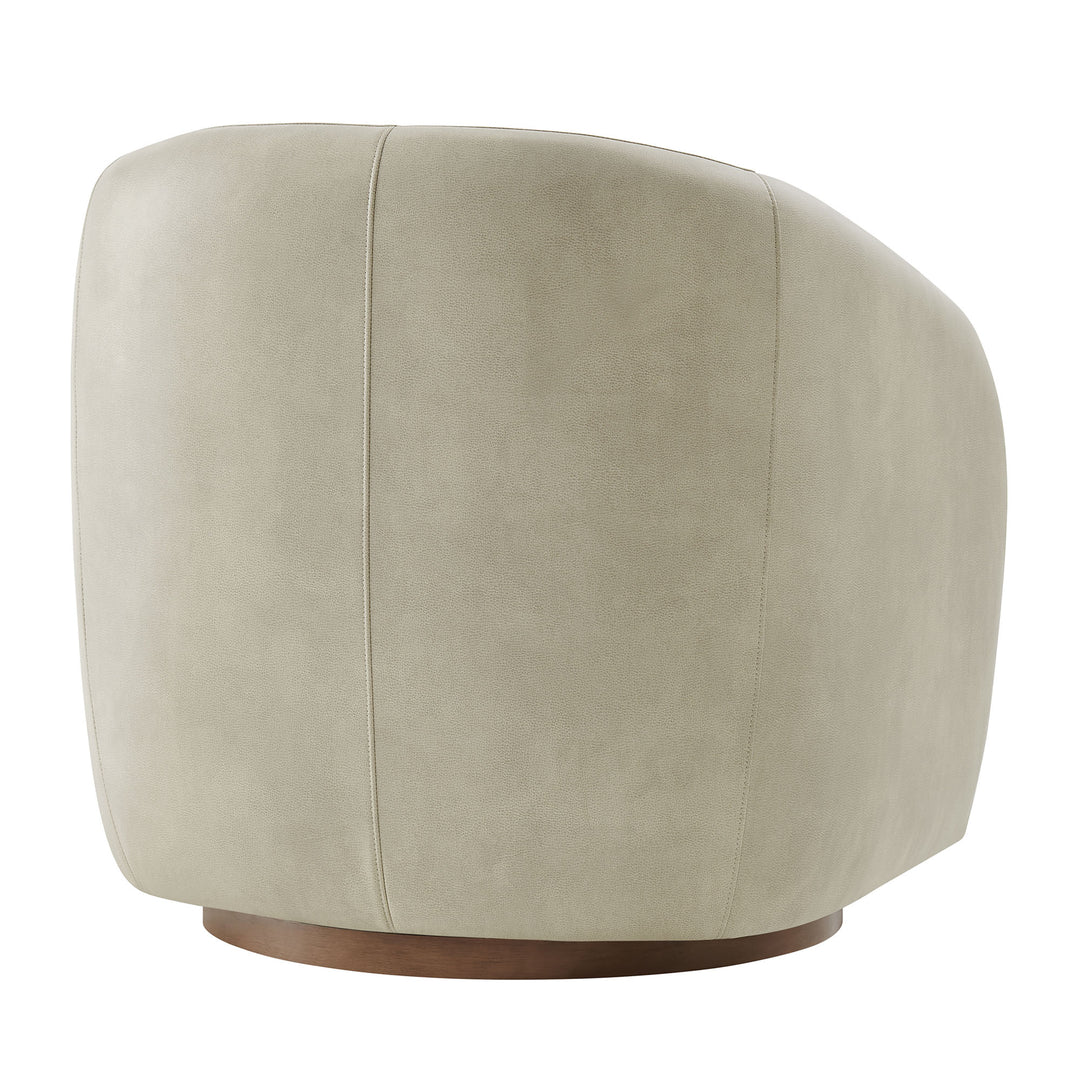 Holland Swivel Vegan Leather Armchair in Mineral