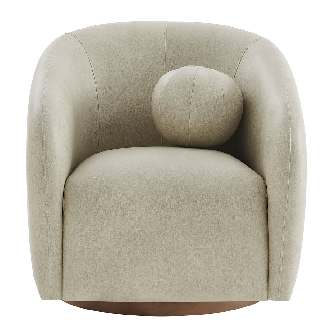 Holland Swivel Vegan Leather Armchair in Mineral