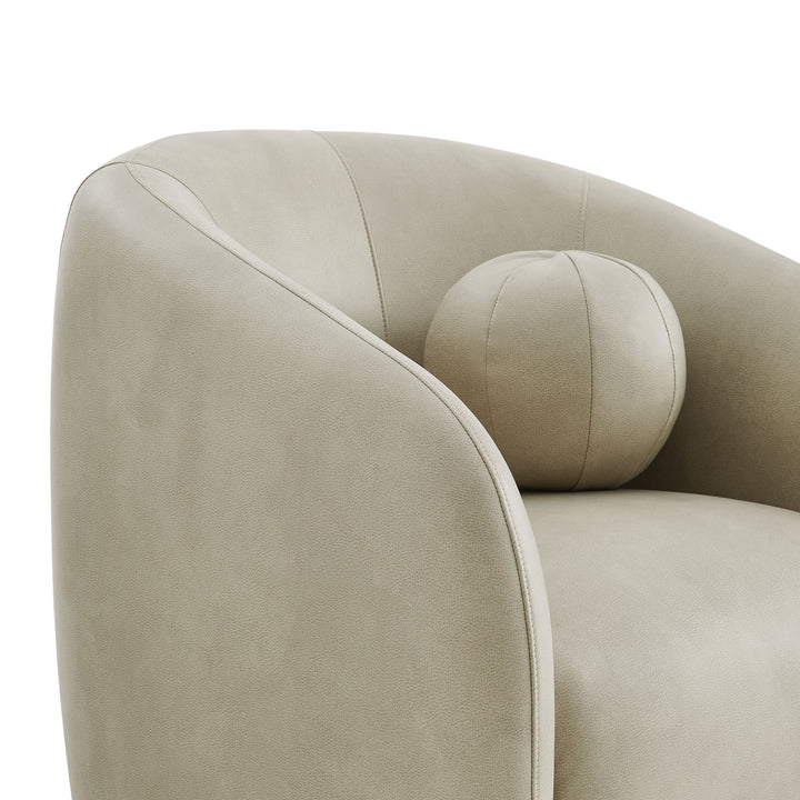 Holland Swivel Vegan Leather Armchair in Mineral