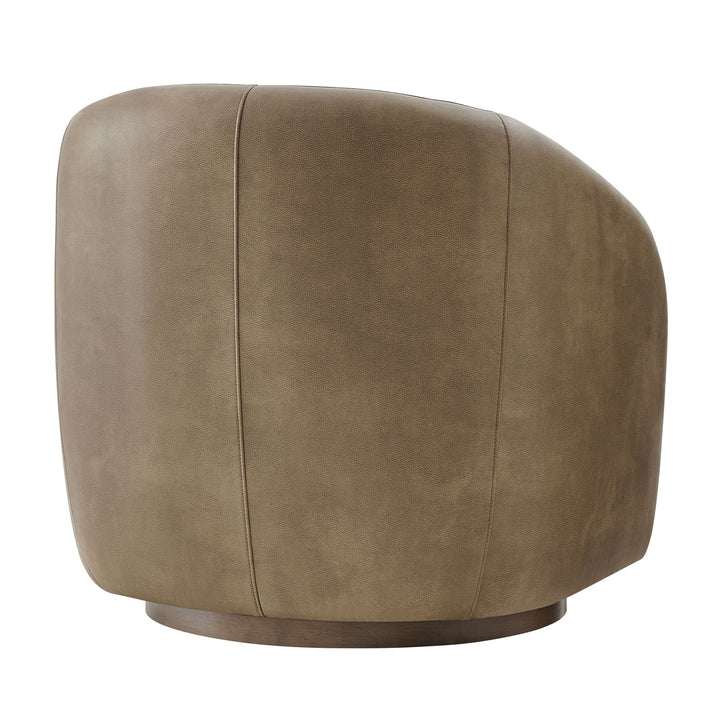 Holland Swivel Vegan Leather Armchair in Mushroom