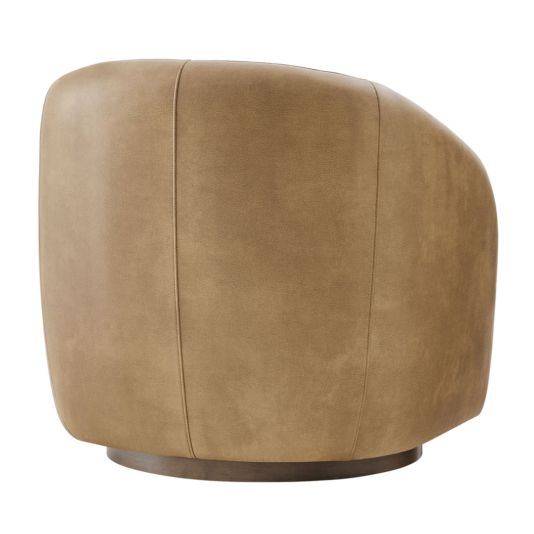Holland Swivel Vegan Leather Armchair in Toast