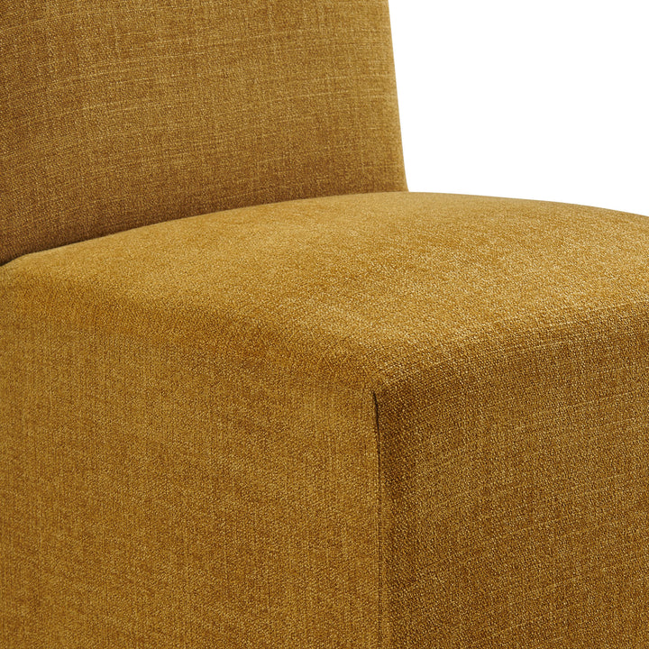 Aster Slub Weave Fabric Slipcovered Dining Chairs Set of 2 in Copper
