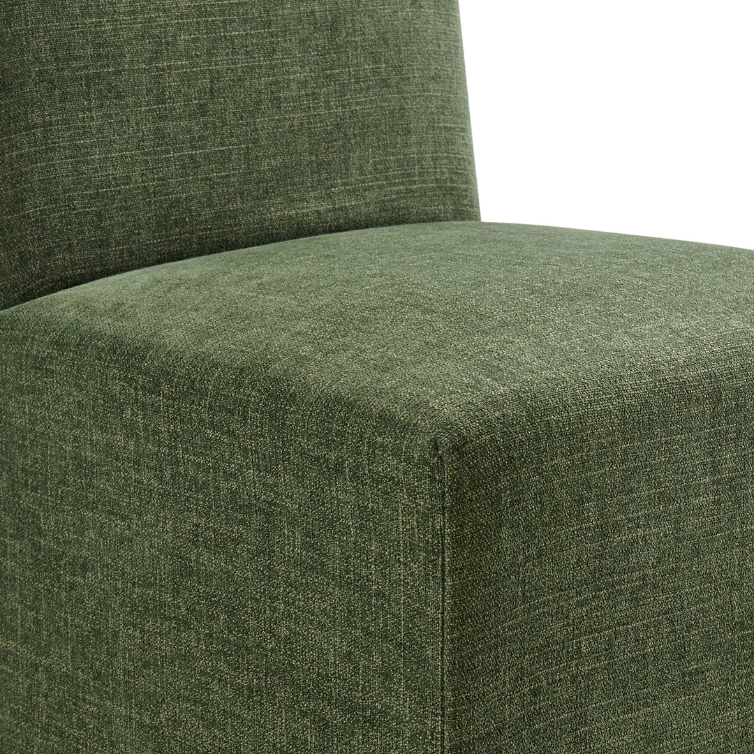 Aster Slub Weave Fabric Slipcovered Dining Chairs Set of 2 in Foliage