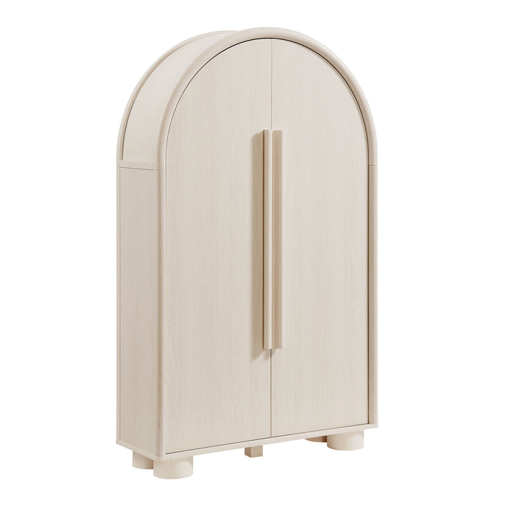 Bellamy Arched Fold-Out Desk Cabinet in Ash