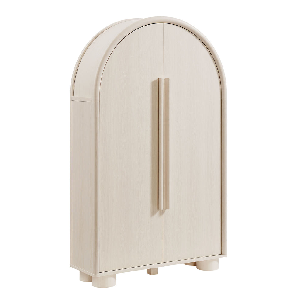 Bellamy Arched Fold-Out Desk Cabinet in Ash