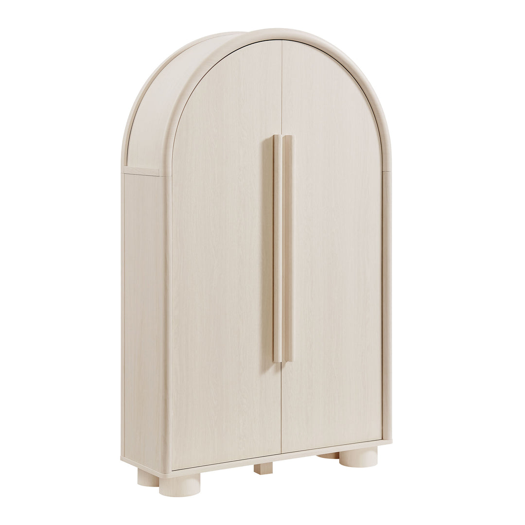 Bellamy Arched Fold-Out Desk Cabinet in Ash