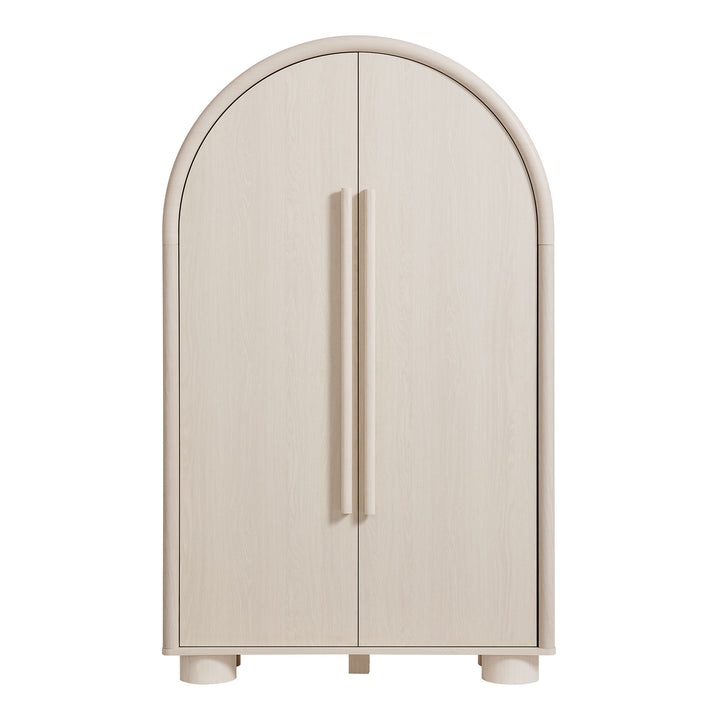 Bellamy Arched Fold-Out Desk Cabinet in Ash