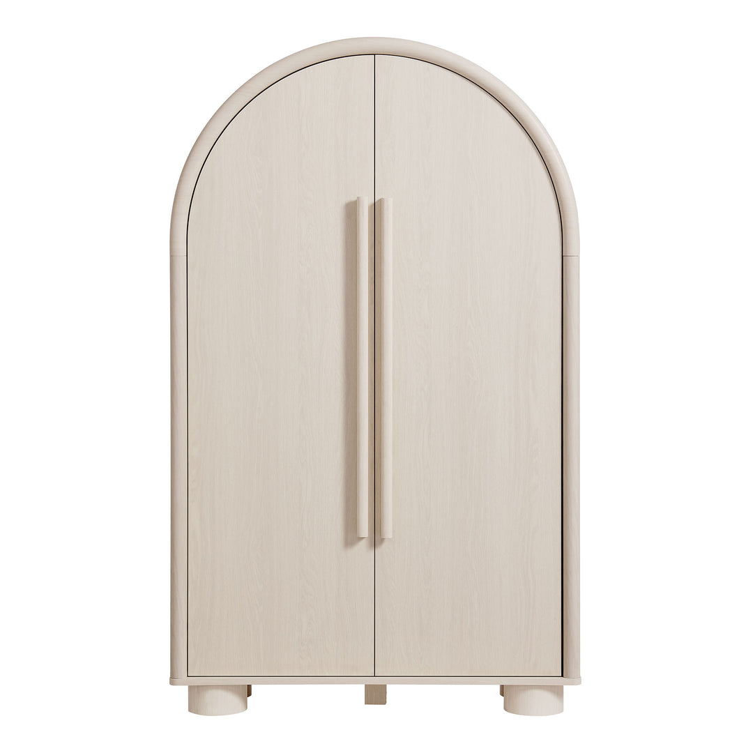 Bellamy Arched Fold-Out Desk Cabinet in Ash
