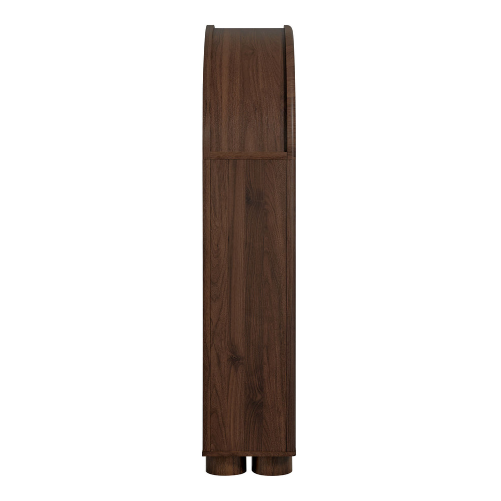 Bellamy Arched Fold-Out Desk Cabinet in Walnut