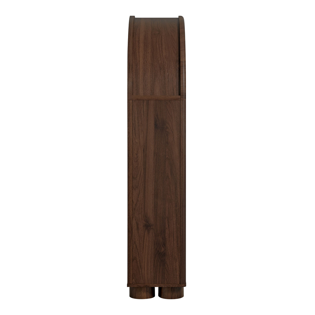 Bellamy Arched Fold-Out Desk Cabinet in Walnut