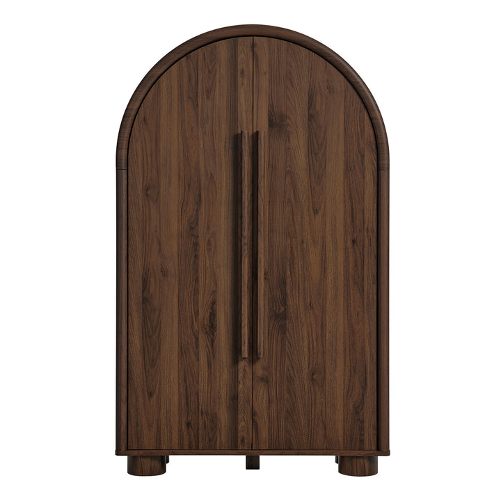 Bellamy Arched Fold-Out Desk Cabinet in Walnut