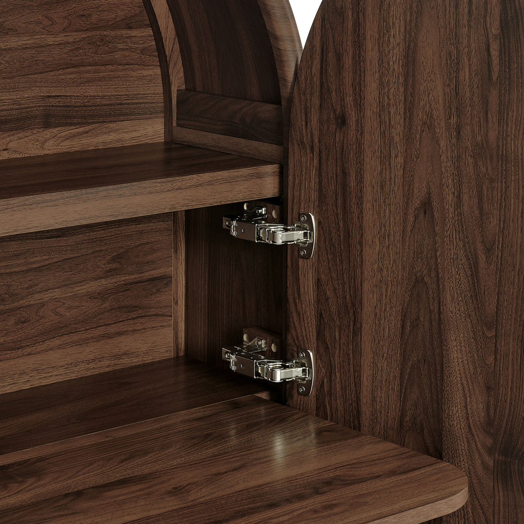 Bellamy Arched Fold-Out Desk Cabinet in Walnut
