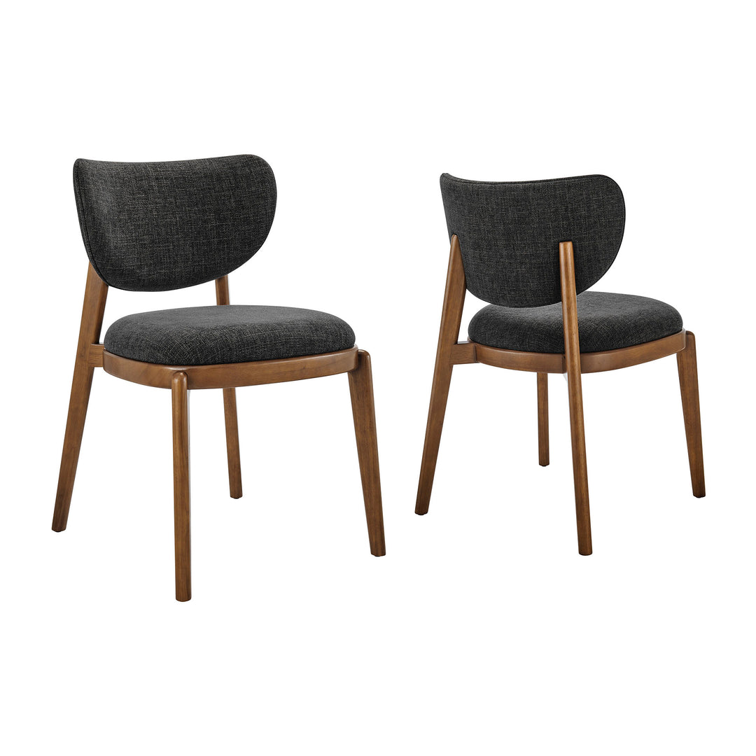 Fenwick Fabric Dining Chairs Set of 2 in Ebony