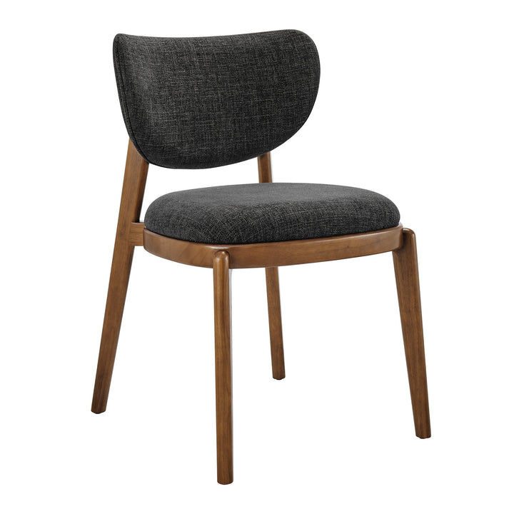 Fenwick Fabric Dining Chairs Set of 2 in Ebony