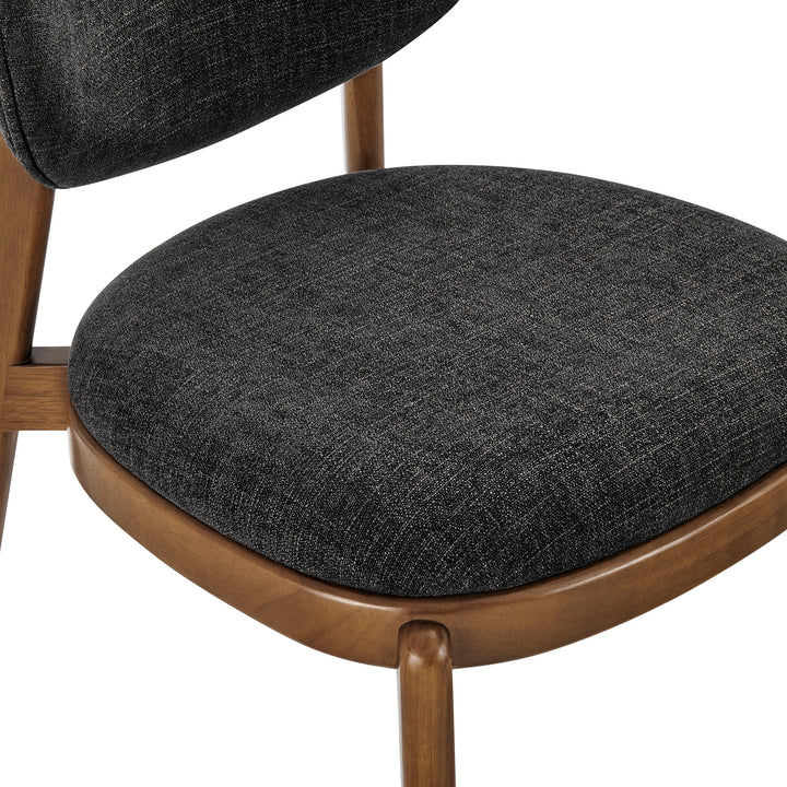 Fenwick Fabric Dining Chairs Set of 2 in Ebony