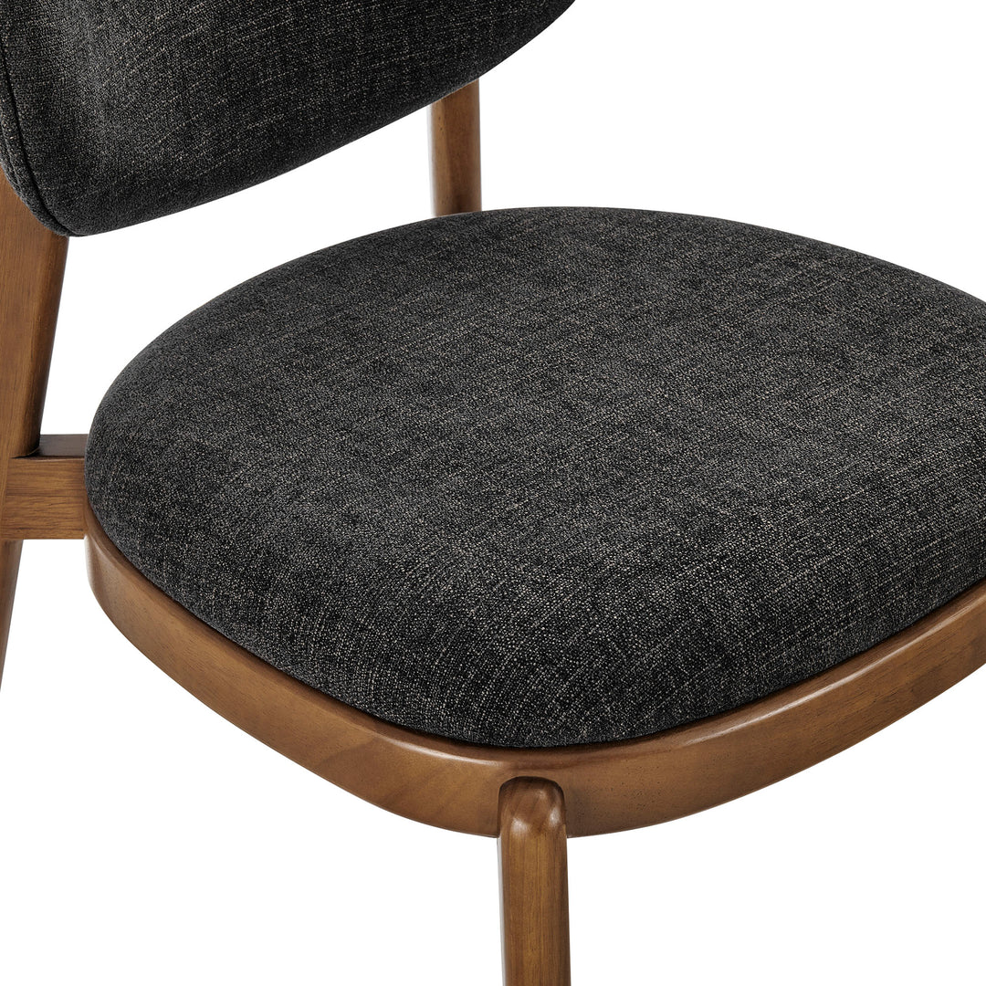 Fenwick Fabric Dining Chairs Set of 2 in Ebony