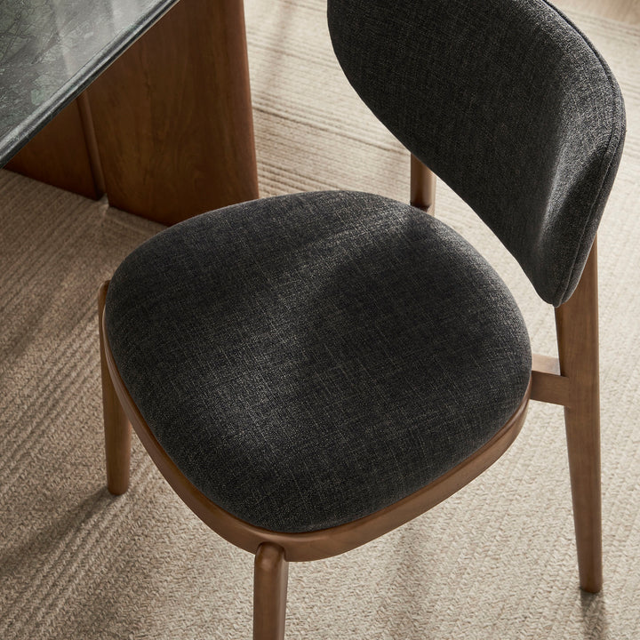Fenwick Fabric Dining Chairs Set of 2 in Ebony