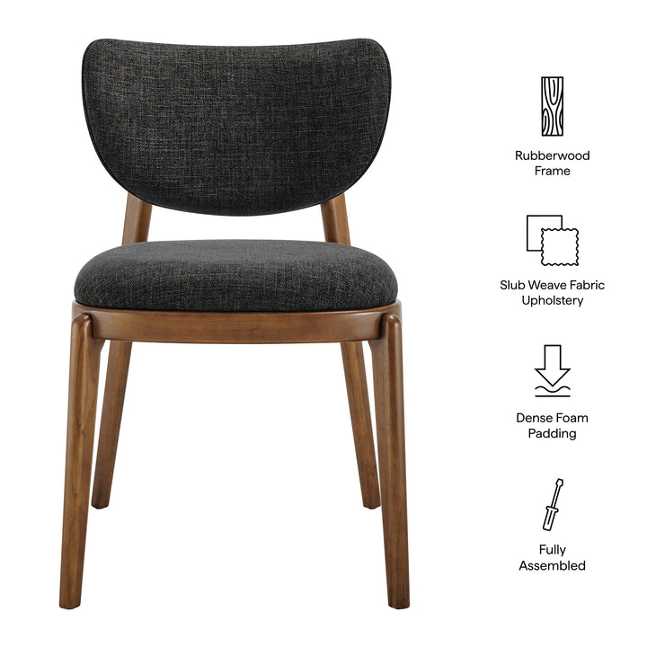 Fenwick Fabric Dining Chairs Set of 2 in Ebony