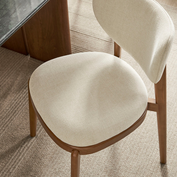 Fenwick Fabric Dining Chairs Set of 2 in Ecru