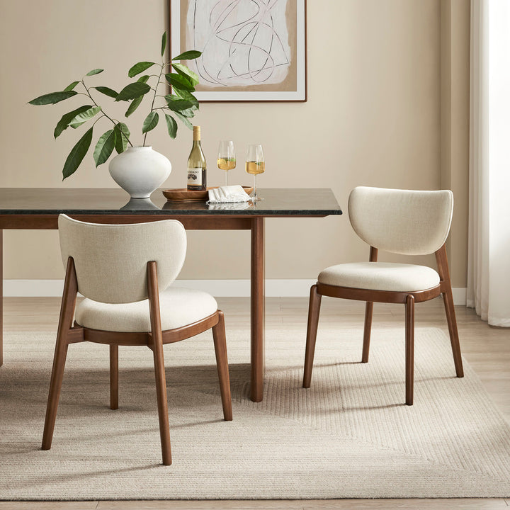 Fenwick Fabric Dining Chairs Set of 2 in Ecru