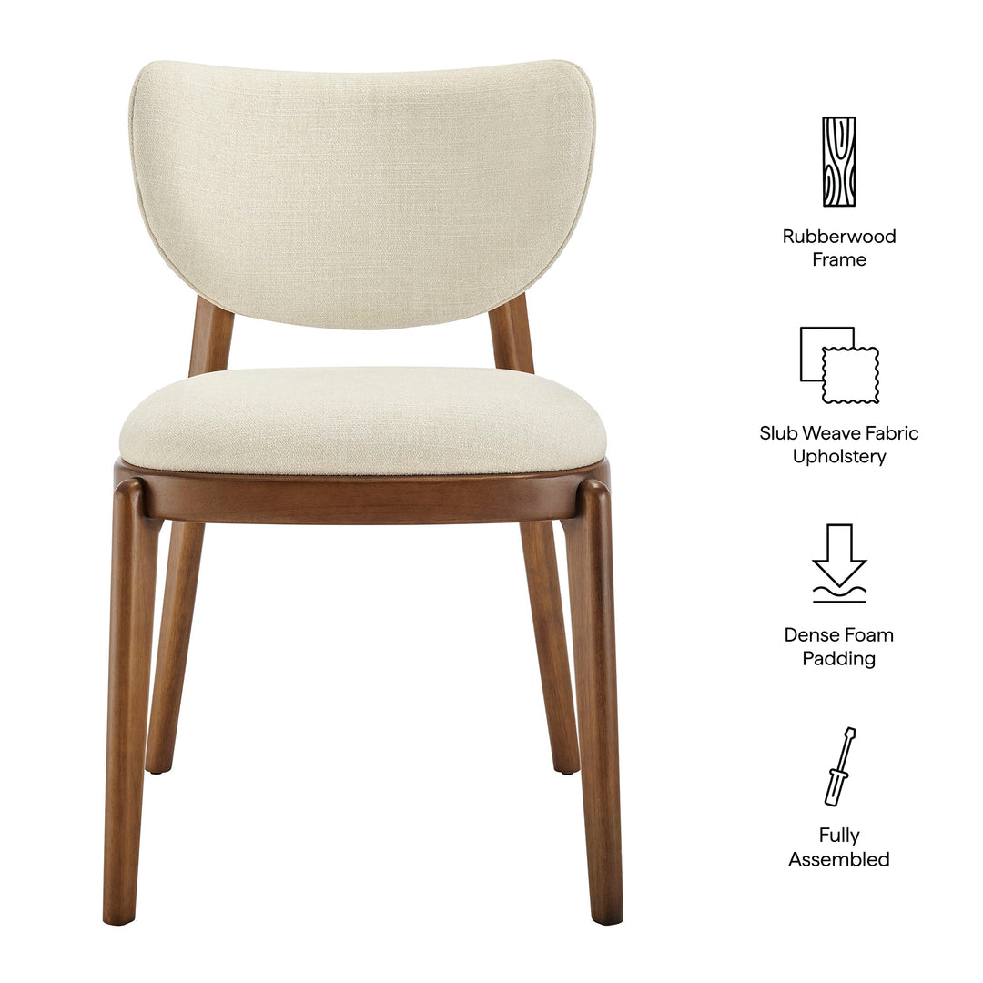 Fenwick Fabric Dining Chairs Set of 2 in Ecru