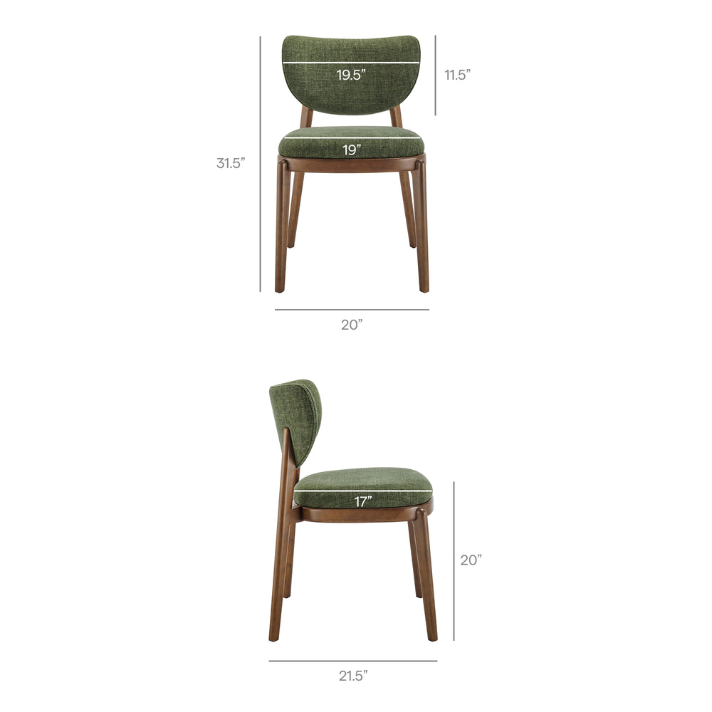 Fenwick Fabric Dining Chairs Set of 2 in Foliage