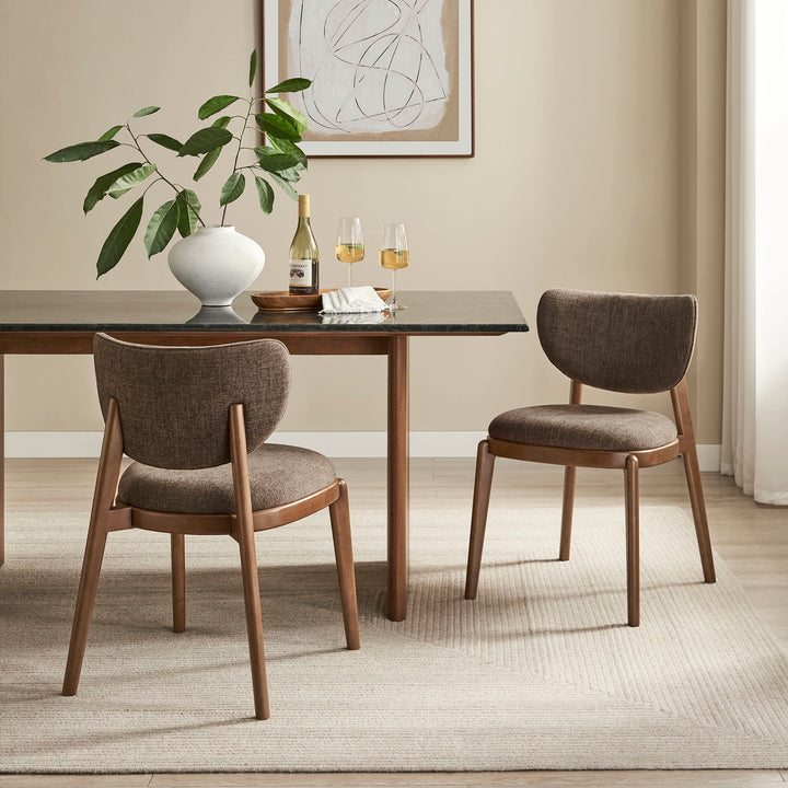 Fenwick Fabric Dining Chairs Set of 2 in Mocha