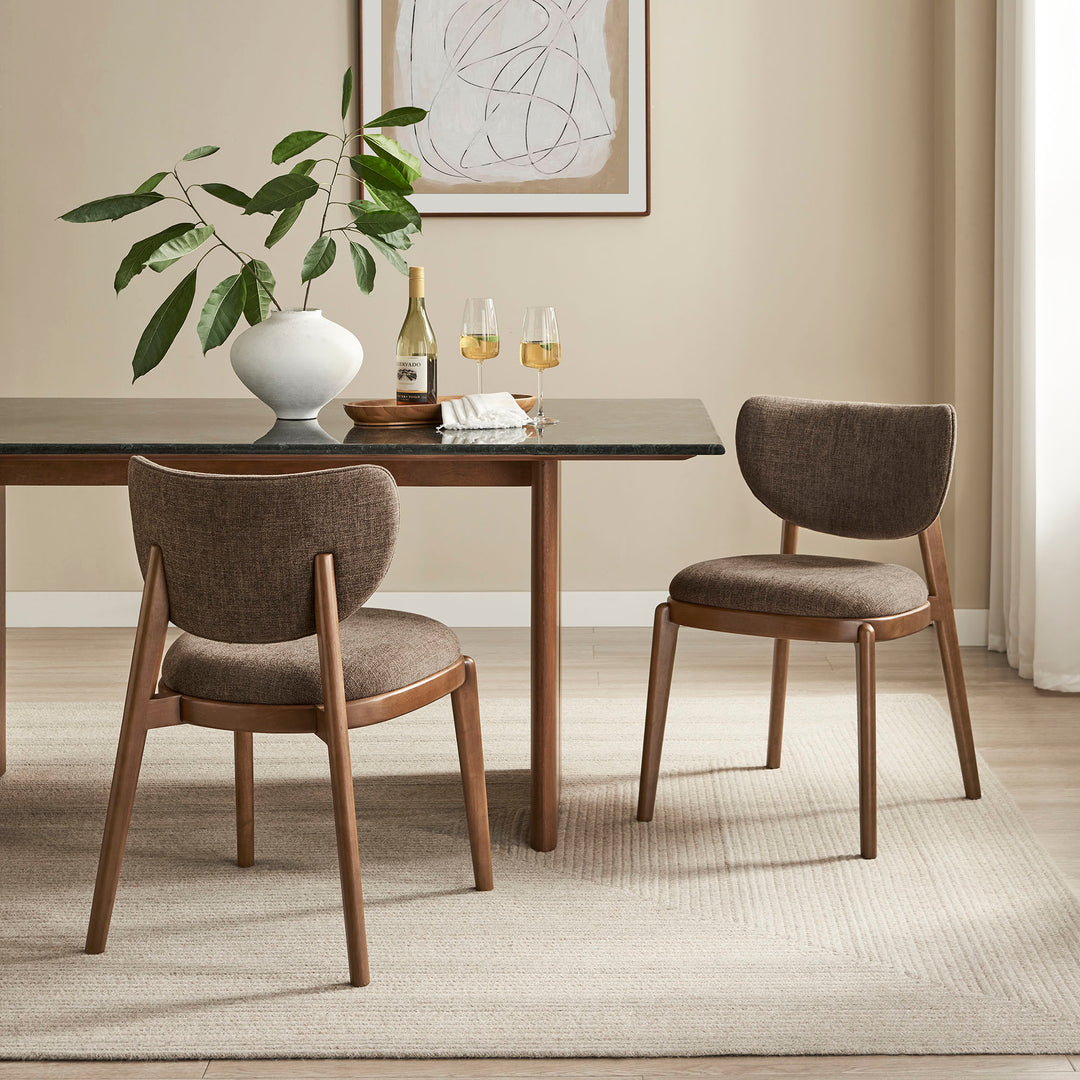 Fenwick Fabric Dining Chairs Set of 2 in Mocha
