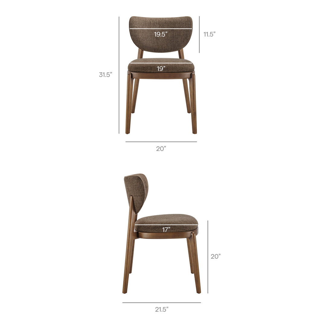 Fenwick Fabric Dining Chairs Set of 2 in Mocha
