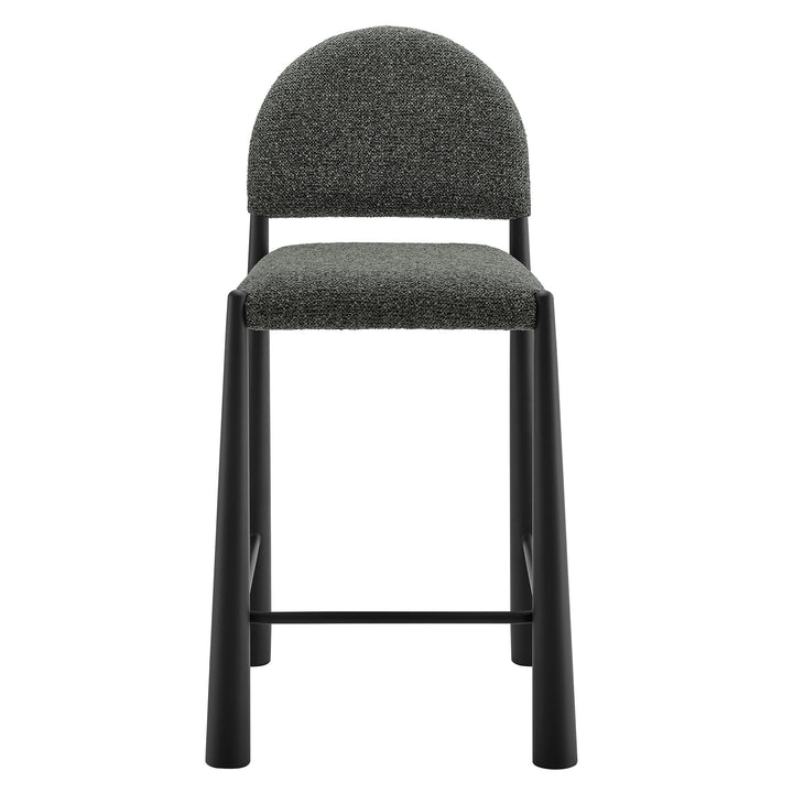 Hayley Upholstered Fabric Counter Stools Set of 2 in Black Anthracite