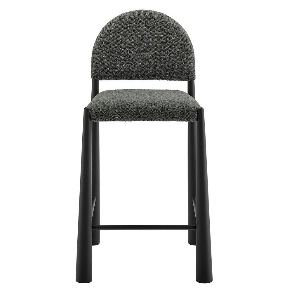 Hayley Upholstered Fabric Counter Stools Set of 2 in Black Anthracite