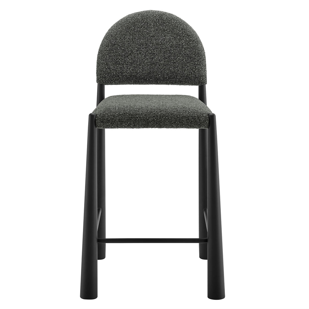 Hayley Upholstered Fabric Counter Stools Set of 2 in Black Anthracite