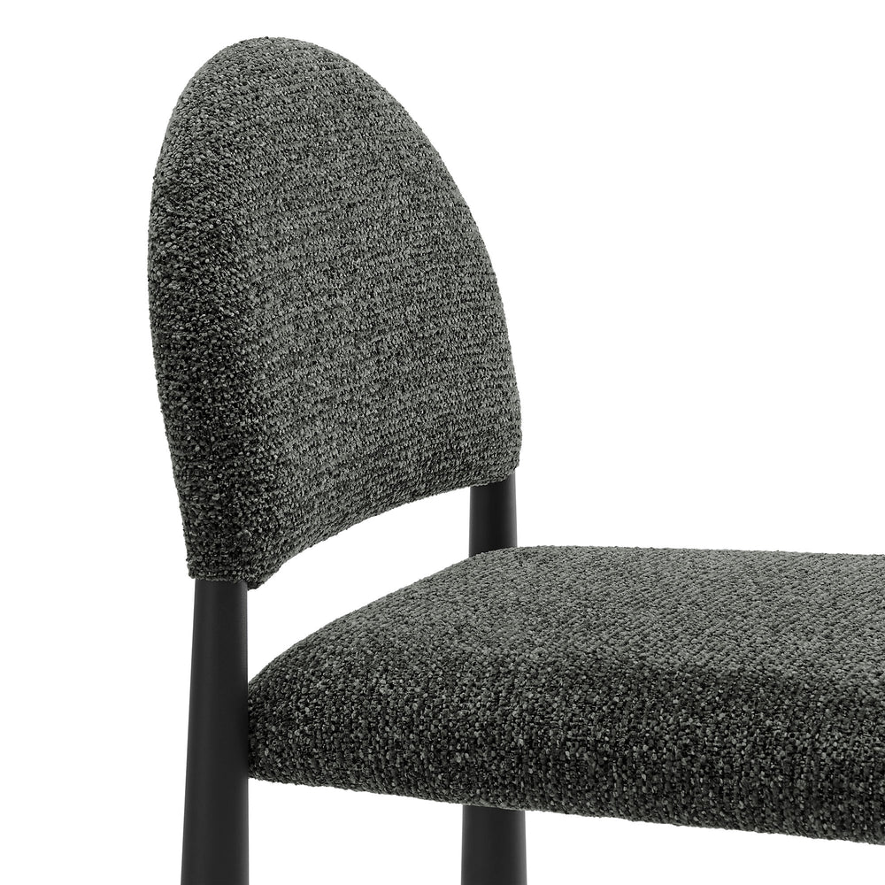 Hayley Upholstered Fabric Counter Stools Set of 2 in Black Anthracite