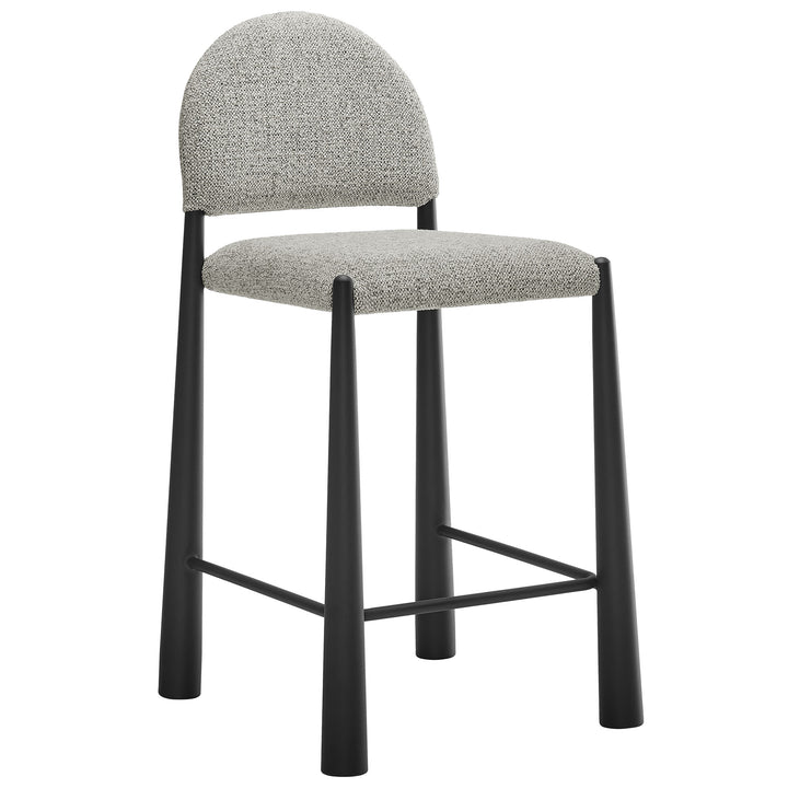 Hayley Upholstered Fabric Counter Stools Set of 2 in Black Camel