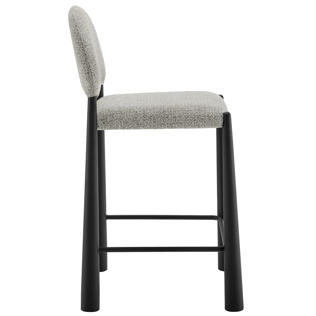 Hayley Upholstered Fabric Counter Stools Set of 2 in Black Camel