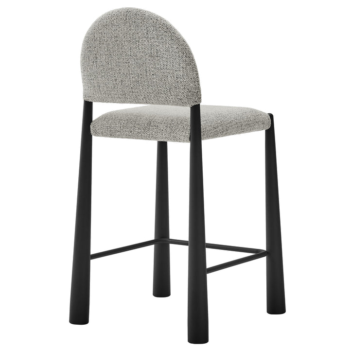 Hayley Upholstered Fabric Counter Stools Set of 2 in Black Camel