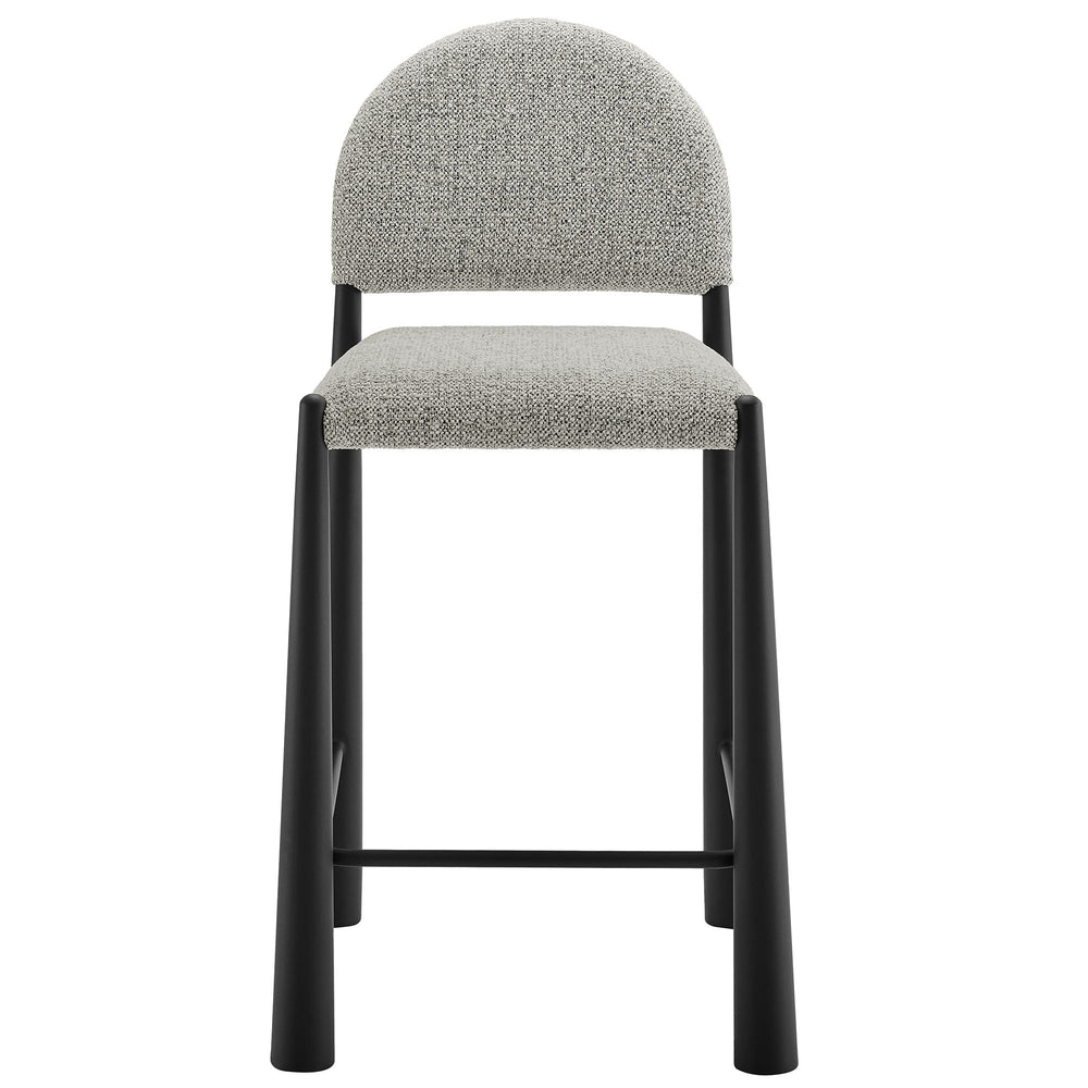 Hayley Upholstered Fabric Counter Stools Set of 2 in Black Camel