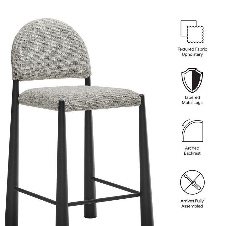 Hayley Upholstered Fabric Counter Stools Set of 2 in Black Camel