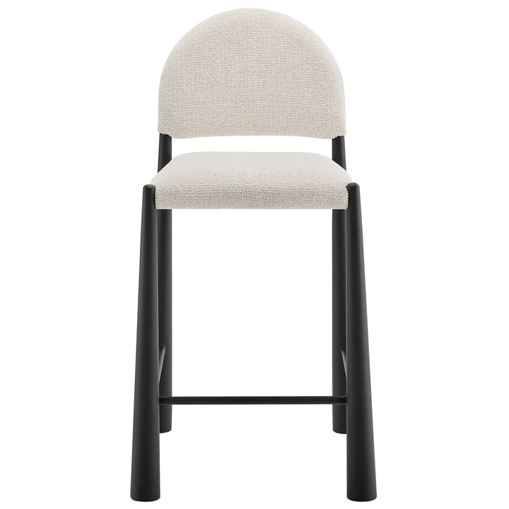 Hayley Upholstered Fabric Counter Stools Set of 2 in Black Cream