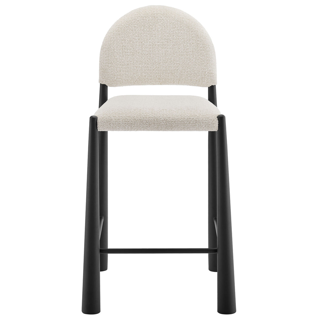 Hayley Upholstered Fabric Counter Stools Set of 2 in Black Cream