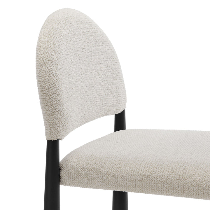 Hayley Upholstered Fabric Counter Stools Set of 2 in Black Cream
