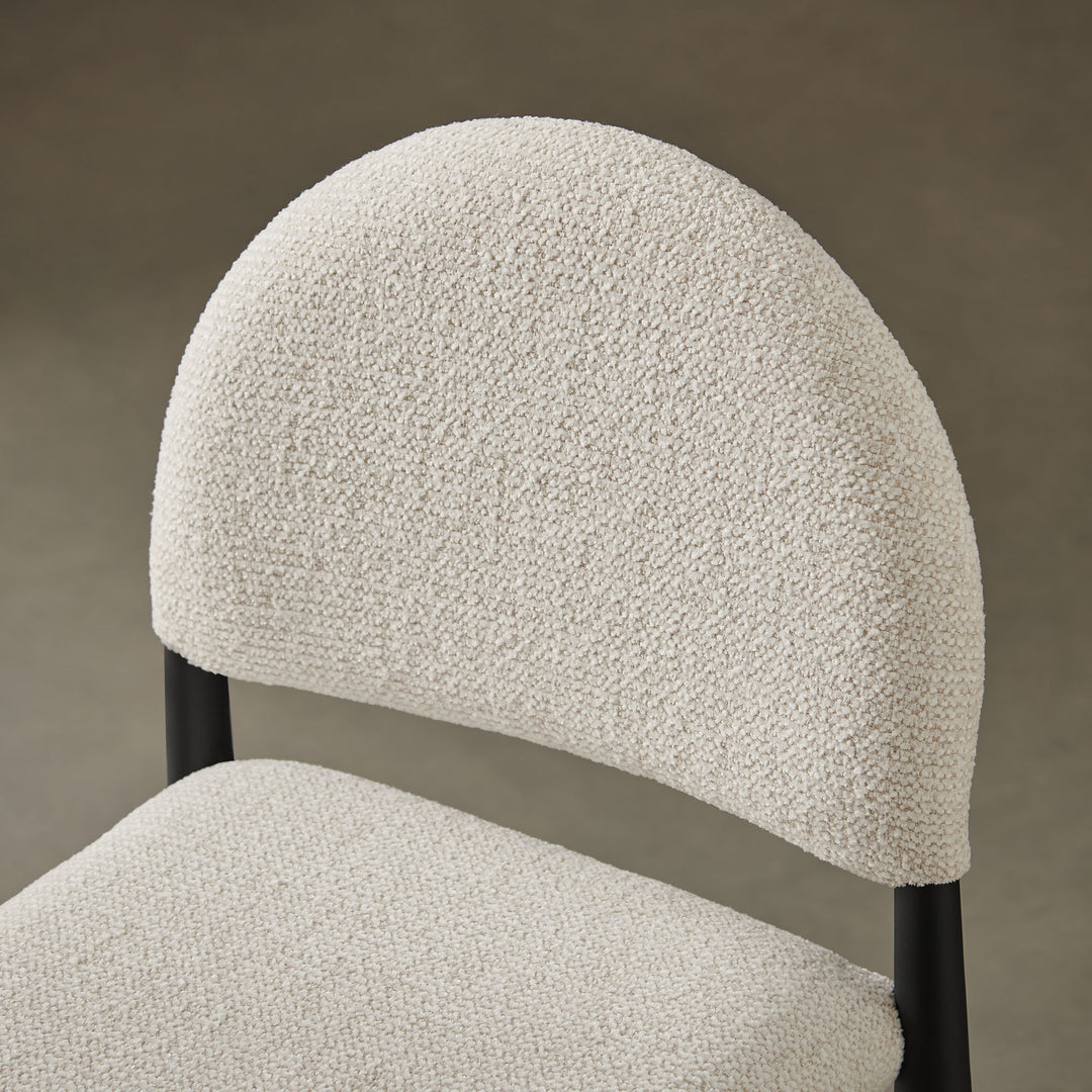 Hayley Upholstered Fabric Counter Stools Set of 2 in Black Cream