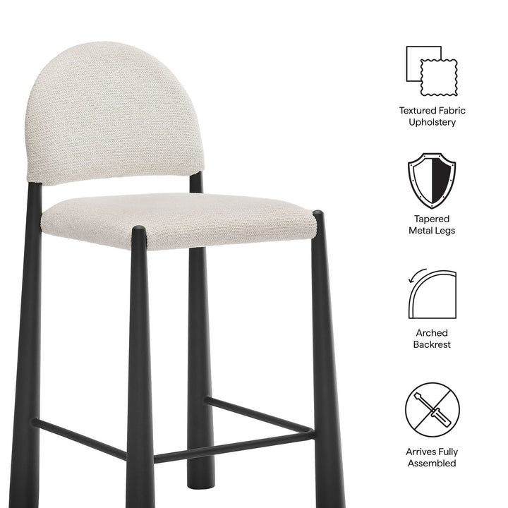 Hayley Upholstered Fabric Counter Stools Set of 2 in Black Cream
