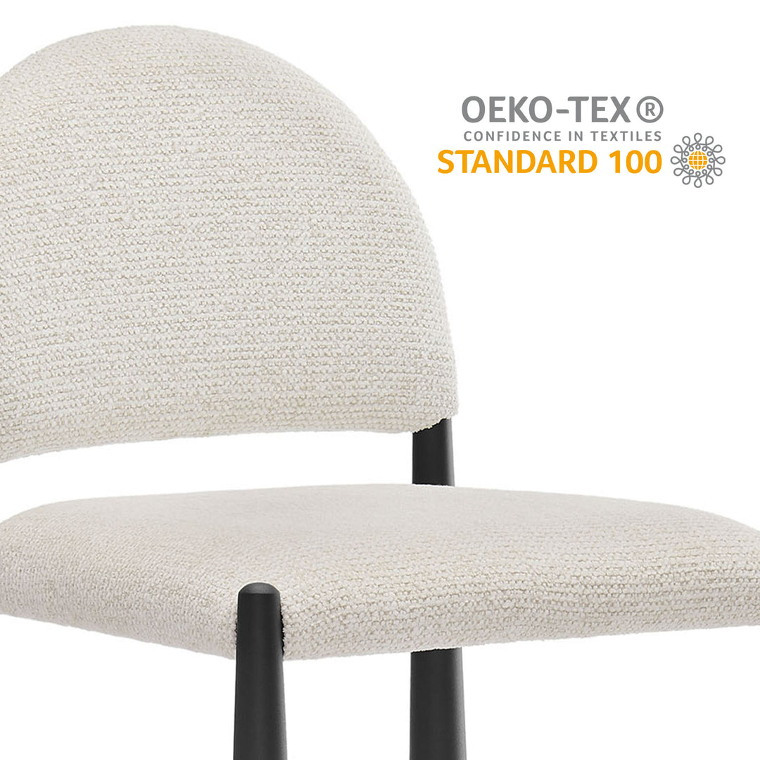 Hayley Upholstered Fabric Counter Stools Set of 2 in Black Cream