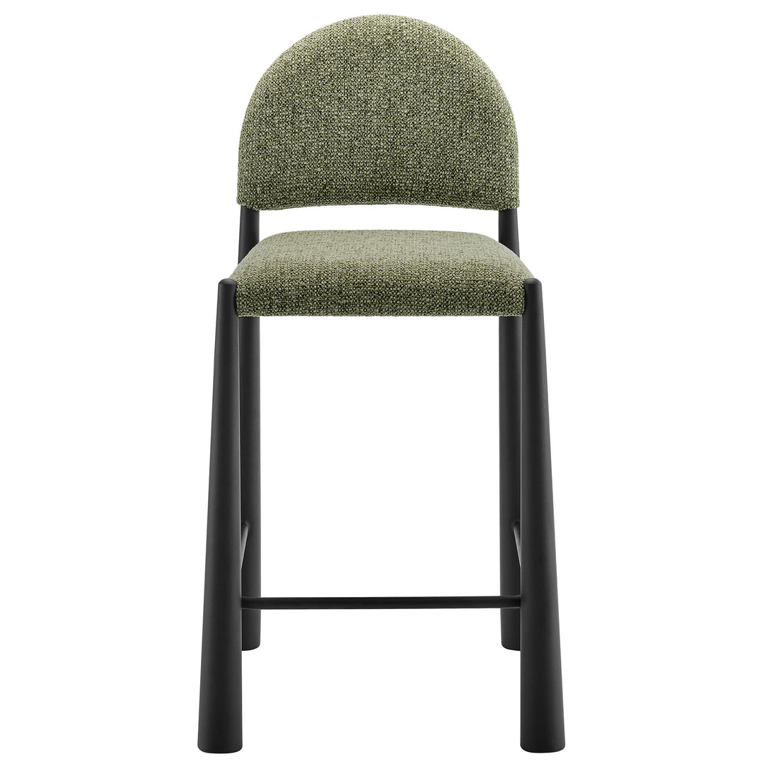 Hayley Upholstered Fabric Counter Stools Set of 2 in Black Leaf