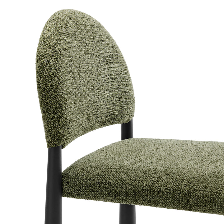 Hayley Upholstered Fabric Counter Stools Set of 2 in Black Leaf